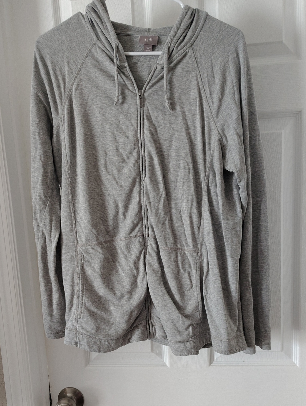 J. Jill Lightweight Gray Hoodie Medium